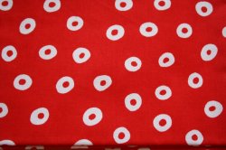 Bavlněný šátek 57x57 cm červený s kolečkem [se17]