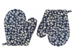 Dtsk chapky Kopretinky na tmav modr - sada 2ks