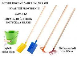 Dtsk kovov zahradn nad sada 5ks kvalitn devn rukoje