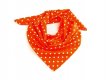 Bavlněný šátek sytě oranžový - bílý puntík 7 mm
