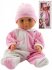 Hamiro panenka miminko 40cm pevné tělíčko růžovo-bílý obleček v