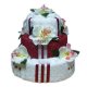 Textilní narozeninový dort z ručníků a osušek bílovínový