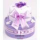 Textilní dort bílofialový k narozeninám