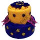Narozeninový dvoupatrový textilní dort žlutomodrý light