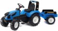 FALK Set traktor Landini serie 7 šlapací Modrý vozítko s valníke