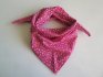 Trojcípý bavlněný šátek - Drobný kvítek na růžové