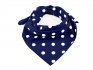 Bavlněný šátek tmavě modrý - bílý puntík 17 mm