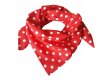 Bavlněný šátek červený - středně bílý puntík 11 mm