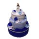 Blue svatební dort se soškou